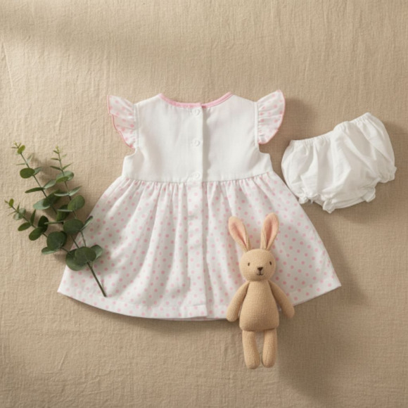 New Baby Girl Dress Set with matching headband underwear size 3 to 6 months - Picture 3 of 3